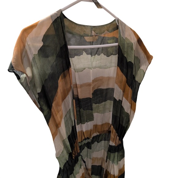 Agua de Coco Liana Thomaz Striped Kimono Swimsuit Cover Up Beach Maxi Dress OS U - Picture 4 of 5